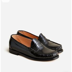 J. Crew Winona penny loafers in Italian spazzolato leather (Black, size 7)